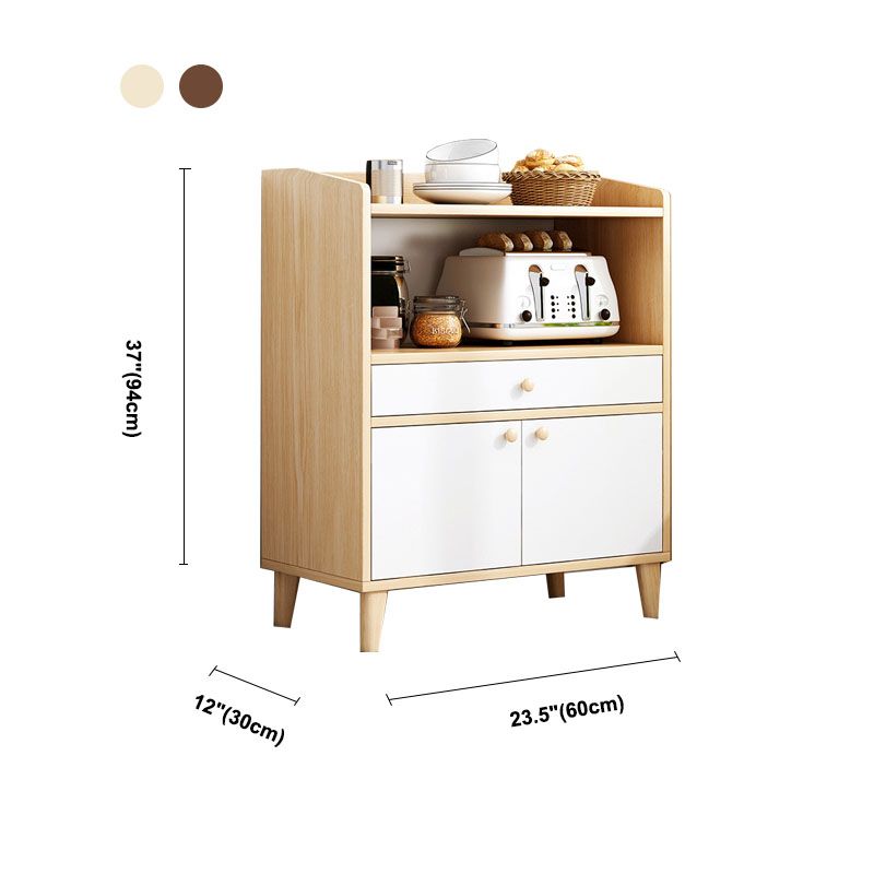 Server da pranzo in legno bianco in stile moderno con cassetti e porte