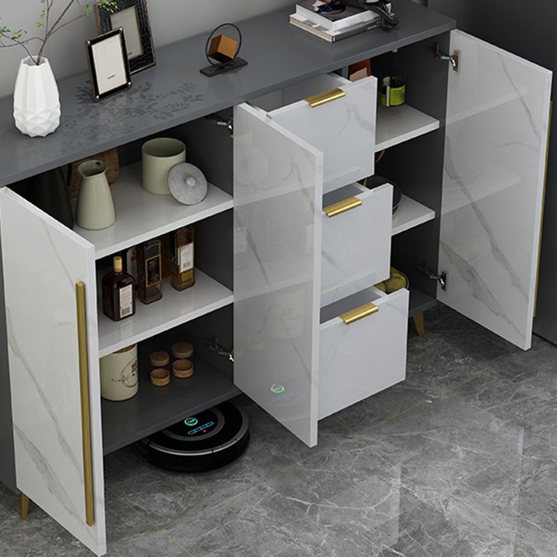 Sideboard glam sideboard in legno ingegnere grigio con porta per soggiorno
