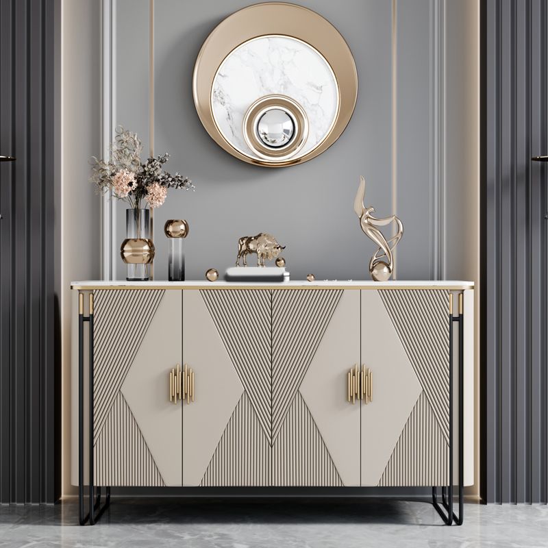 Tavolo a buffet in marmo a buffet glam con porte per sala da pranzo