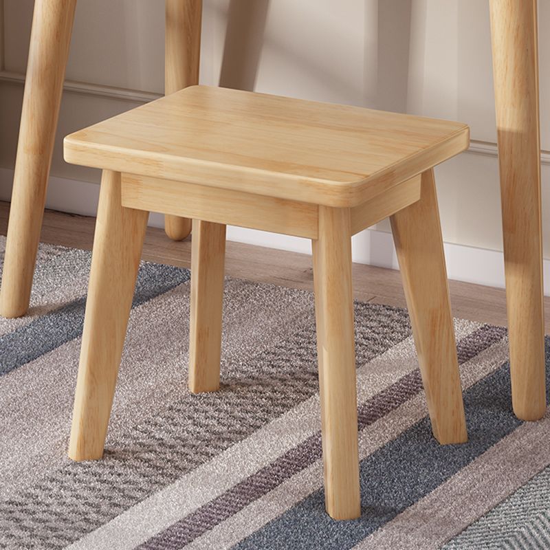 2-Drawers Mirror Table Dressing Table Solid Wood Make-up Vanity Clearhalo 'Bedroom Furniture' 'furn' 'furn_makeup_vanities' 'Furniture' 'Makeup Vanities' 'makeup_vanities' 1200x1200_de9e848b-8eab-4b87-a985-4e0f8a13c7f6