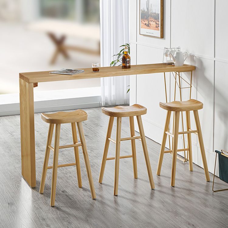 Rectangle Solid Wood Counter Set 1/2/3 Pieces Glam Counter Height Set in Natural Clearhalo 'Bar Furniture' 'furn' 'furn_home_bar_bar_sets' 'Furniture' 'Home Bars & Bar Sets' 'home_bar_bar_sets' 'Kitchen & Dining Furniture' 1200x1200_de9fa43b-0b2f-4564-8fe5-87d4fb6daac8