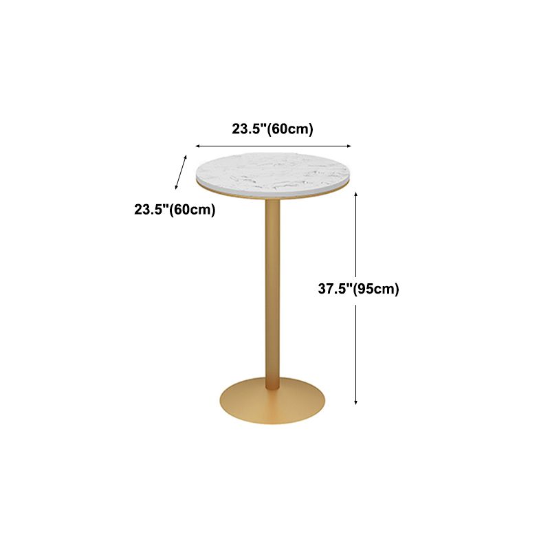 Glam White Faux Marble Pub Bar Table Indoor Gold Bar Dining Table Fixed Table, Only Table Clearhalo 'Bar Furniture' 'Bar Tables' 'bar_tables' 'furn' 'furn_bar_tables' 'Furniture' 'furniture_bar_tables' 'Kitchen & Dining Furniture' 'kitchen&dining_furn' 'kitchen' 1200x1200_de9fdbc0-8b68-4962-b2a8-a1786fe6fdc5