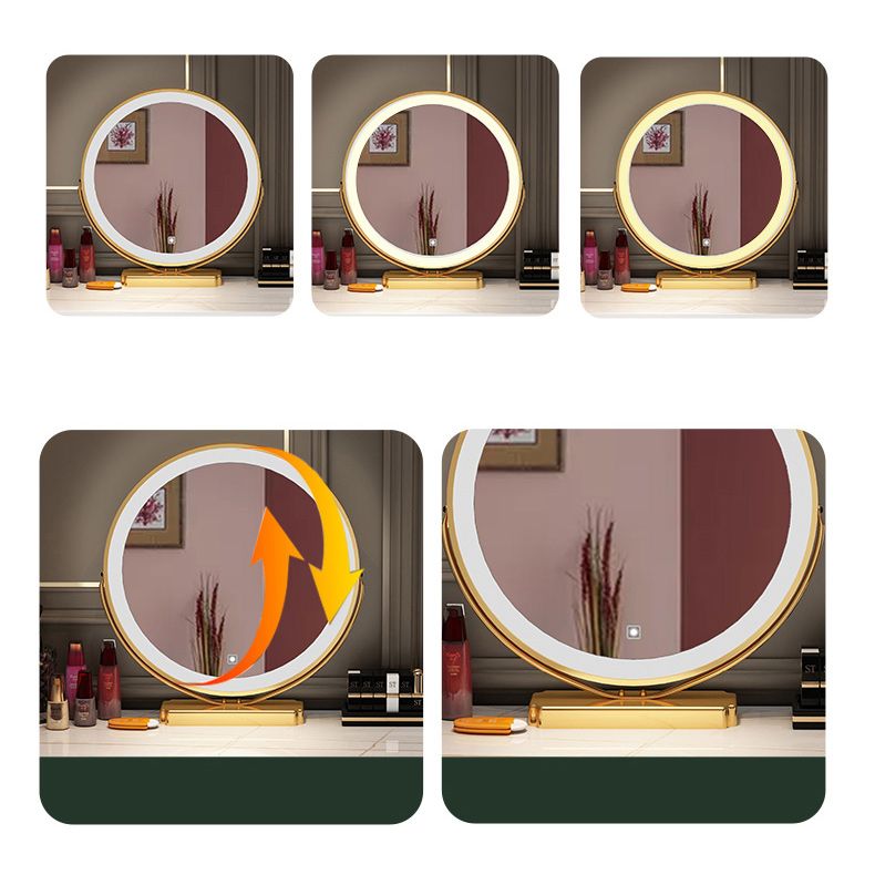 Contador de maquillaje de madera Mirador de tocador de espejo ajustable con cajón