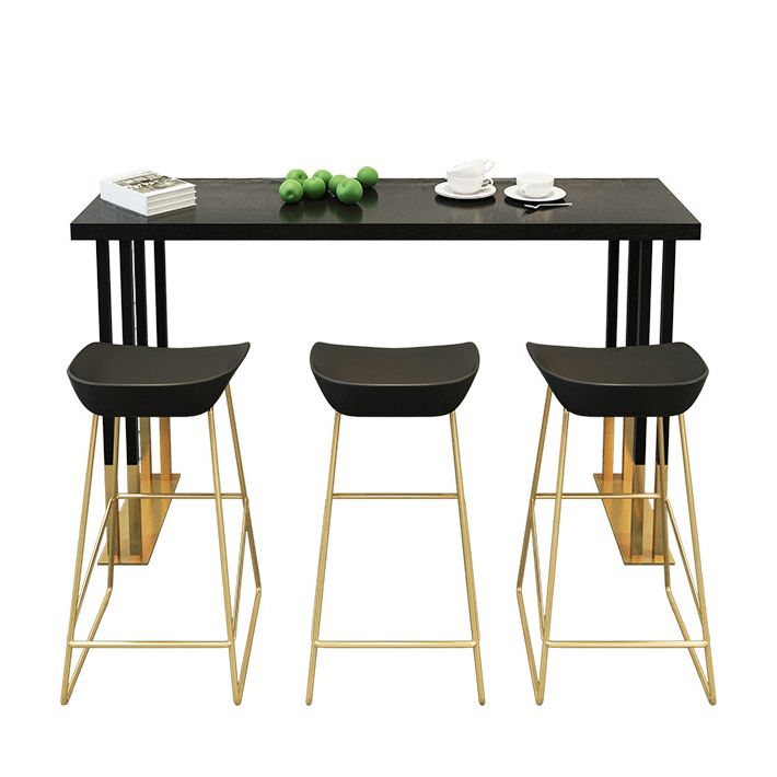 Solid Wood Bar Dining Table Traditional Luxury Bar Table with Sled Base in Gold Clearhalo 'Bar Furniture' 'Bar Tables' 'bar_tables' 'furn' 'furn_bar_tables' 'Furniture' 'Kitchen & Dining Furniture' 1200x1200_dea0df0d-7703-4fdd-a375-684860a1b417