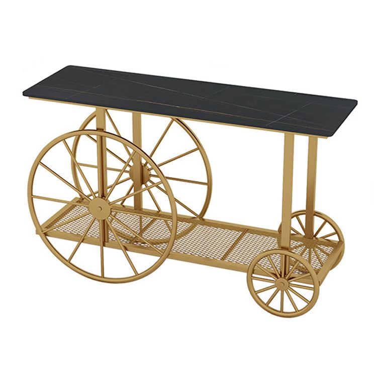 Tavolo accento rettangolo glam tavolo da divano console di finitura antica