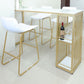 Glam 1/2/3 Pièces Tableau de barre Ensemble de comptoir en pierre rectangle avec tabourets hauts