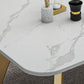 Glam Style Rectangle Slate Coffee Table 17.7"H Iron Sled Cocktail Table Clearhalo 'Coffee & Accent Tables' 'Coffee Tables' 'coffee_tables' 'furn' 'furn_coffee_tables' 'Furniture' 'Living Room Furniture' 1200x1200_dea48c8c-e2eb-4221-bdd8-52e9230286db