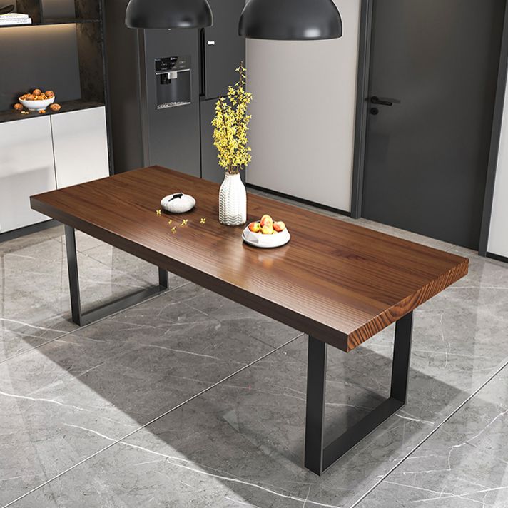 Industrial Style Solid Wood Dining Set with Fixed Table and Double Pedestal Base Clearhalo 'Dining Room Sets' 'Dining Tables & Seating' 'dining_room_set' 'furn' 'furn_dining_room_set' 'Furniture' 'furniture_dining_room_set' 'Kitchen & Dining Furniture' 'kitchen&dining_furn' 'kitchen' 1200x1200_dea4a8c7-2551-44ff-a4e0-1a6f7c21b042