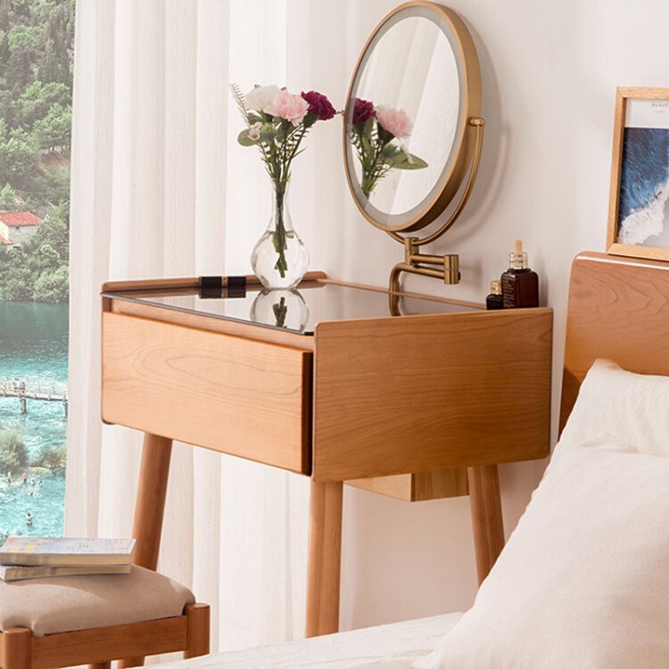 Magno de maquillaje contemporáneo Mirador de vidrio de la habitación con cajón