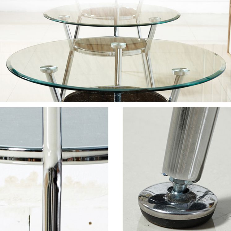 Modern Style Glass Dining Table Round Table with Metal Frame for Home Use Clearhalo ' dining_table' 'Dining Tables & Seating' 'Dining Tables' 'furn' 'furn_dining_table' 'Furniture' 'furniture_dining_table' 'Kitchen & Dining Furniture' 'kitchen&dining_furn' 'kitchen' 'kitchen_dining_table' 1200x1200_dea56279-f70d-4c59-9efe-4decf55cbf8d