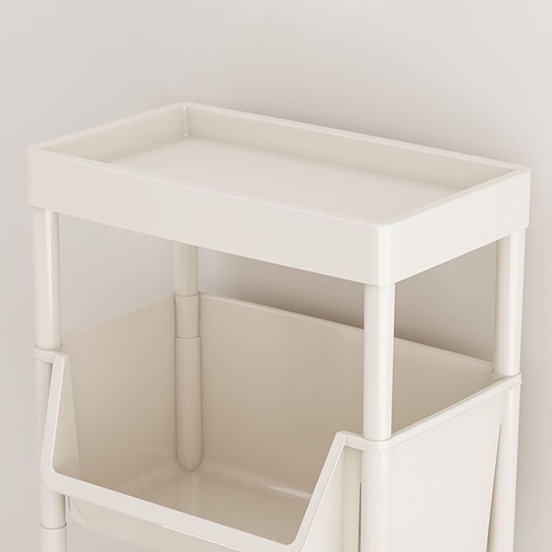 Contemporary Plastic Bookshelf White Standard Shelf Bookcase for Study Room