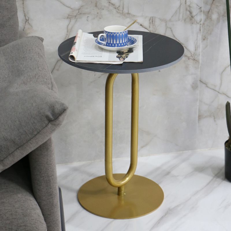 Modern Round Stone Top End Table 21.6"Tall Pedestal Side Table Clearhalo 'Coffee & Accent Tables' 'End & Side Tables' 'end_side_table' 'end_side_tables' 'furn' 'furn_end_side_tables' 'Furniture' 'furniture_end_side_table' 'Living Room Furniture' 1200x1200_dea74756-cb2c-49e6-838b-dcb63f890987