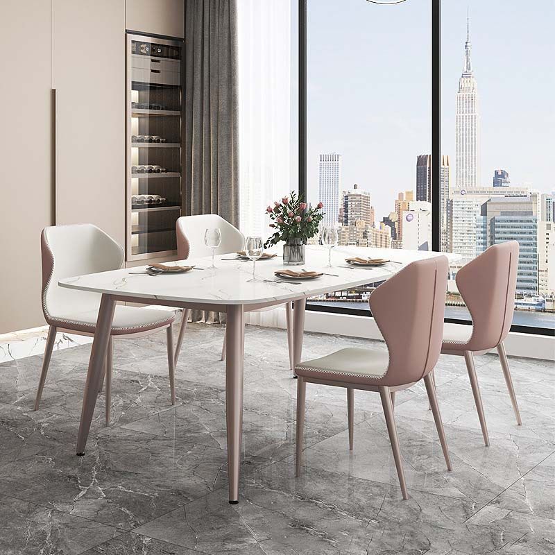 Glam Style Dining Sintered Stone Table Dining Rectangle Table for Home Use Clearhalo 'Dining Tables & Seating' 'Dining Tables' 'dining_table' 'furn' 'furn_dining_table' 'Furniture' 'Kitchen & Dining Furniture' 1200x1200_dea79dc1-8ef7-4532-bf93-fadddb220181