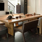 Rectangle Dining Table Modern Wooden Double Pedestal Table in Natural Clearhalo 'Dining Tables & Seating' 'Dining Tables' 'dining_table' 'furn' 'furn_dining_table' 'Furniture' 'Kitchen & Dining Furniture' 1200x1200_dea8d923-5cfb-48bb-875d-8ce1bf439667