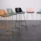 Contemporary Upholstered Backrest Armless Bar Stools with Metal Base