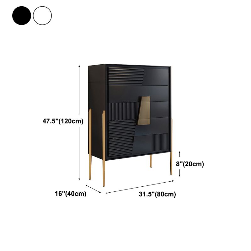 Modern Wood Buffet Sideboard 5-Drawer Dining Room Buffet Server 31.5"L x 15.7"W x 47"H Clearhalo 'buffet_sideboard' 'Buffets & Sideboards' 'furn' 'furn_buffet_sideboard' 'Furniture' 'Kitchen & Dining Furniture' 1200x1200_deaab4f1-e41f-4522-8b70-4522d253aea2