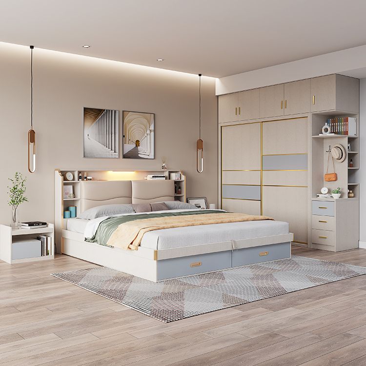 Sliding Wardrobe Closet with Shelves Contemporary Wardrobe Cabinet Clearhalo 'Armoires & Wardrobes' 'armoires_wardrobes' 'Bedroom Furniture' 'furn' 'furn_armoires_wardrobes' 'Furniture' 1200x1200_deac1392-4902-4f3f-95fb-d696e119683a