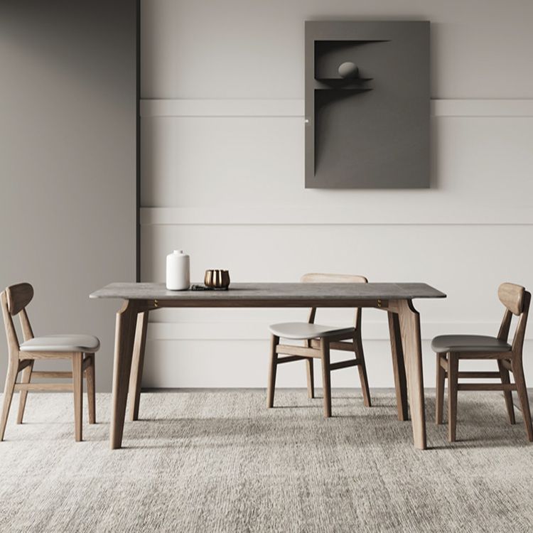 Modern Rectangle Counter Dining Table Brown Wood Finish Legs Dining Table Clearhalo 'Dining Tables & Seating' 'Dining Tables' 'dining_table' 'furn' 'furn_dining_table' 'Furniture' 'furniture_dining_table' 'Kitchen & Dining Furniture' 1200x1200_deac227f-92a5-4aec-b66d-ea062517fe72