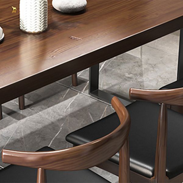 Set da pranzo in legno massello Set da tavolo da pranzo rettangolare industriale da 1/2/7 pezzi