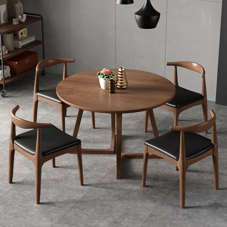 Kitchen Dinner Table Dining Room Round Wood Top Dining Table Clearhalo 'Dining Tables & Seating' 'Dining Tables' 'dining_table' 'furn' 'furn_dining_table' 'Furniture' 'Kitchen & Dining Furniture' 1200x1200_deae0294-5e76-4097-b000-153dc026ddec