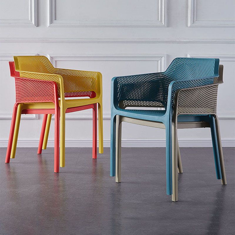 Contemporary Stackable Chair Dining Arm Chairs with Plastic Legs Clearhalo 'Dining Chairs' 'Dining Tables & Seating' 'dining_chair' 'furn' 'furn_dining_chair' 'Furniture' 'Kitchen & Dining Furniture' 1200x1200_deae3226-dcb2-40ef-8cb6-4a79bb0561b6