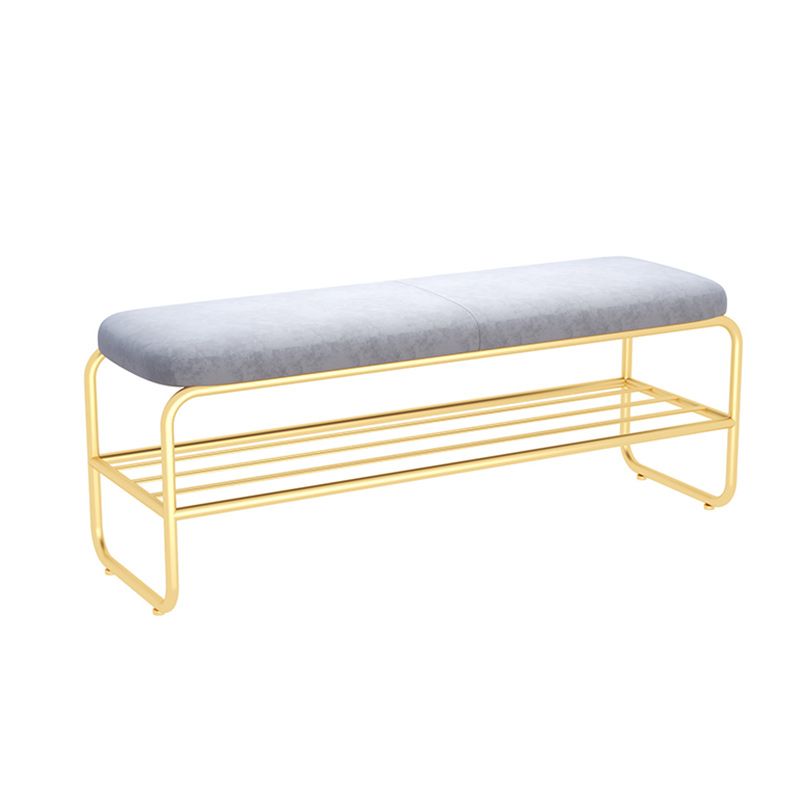 Glam Metal Seating Bench 17.7" H Cushioned Entryway Bench with Legs Clearhalo 'Benches' 'Chairs & Seating' 'furn' 'furn_benches' 'Furniture' 'Living Room Furniture' 1200x1200_deae4232-02a3-49e7-aca0-a0511d56516c