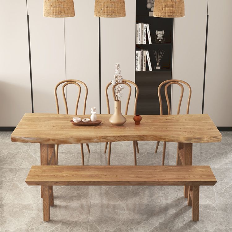 Rectangle Wood Color Dining Table Solid Wood Table Modern Style with 4 Legs Clearhalo ' dining_table' 'Dining Tables & Seating' 'Dining Tables' 'Furniture' 'furniture_dining_table' 'Kitchen & Dining Furniture' 'kitchen&dining_furn' 'kitchen' 'kitchen_dining_table' 1200x1200_deb0f850-d0c2-4497-a041-7e591094ea66