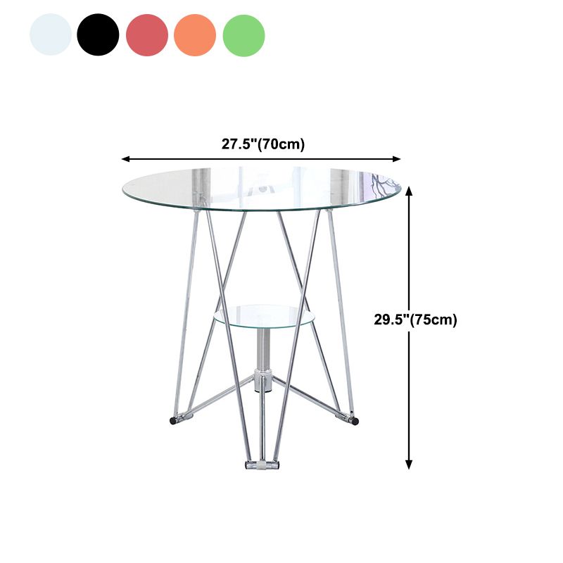 Metal Contemporary Round Dining Table Glass Top Table for Home Clearhalo ' dining_table' 'Dining Tables & Seating' 'Dining Tables' 'furn' 'furn_dining_table' 'Furniture' 'furniture_dining_table' 'Kitchen & Dining Furniture' 'kitchen&dining_furn' 'kitchen' 'kitchen_dining_table' 1200x1200_deb14e9e-7787-4f99-8f99-cf4422dc7ed4