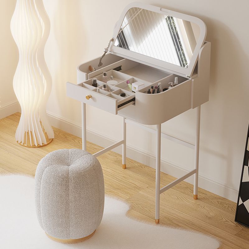 2 laden massief houten make-up ijdelheid in witte glamoureuze stijl met spiegel