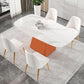 Mesa de comedor rectangular de piedra sinterizada moderna para uso doméstico