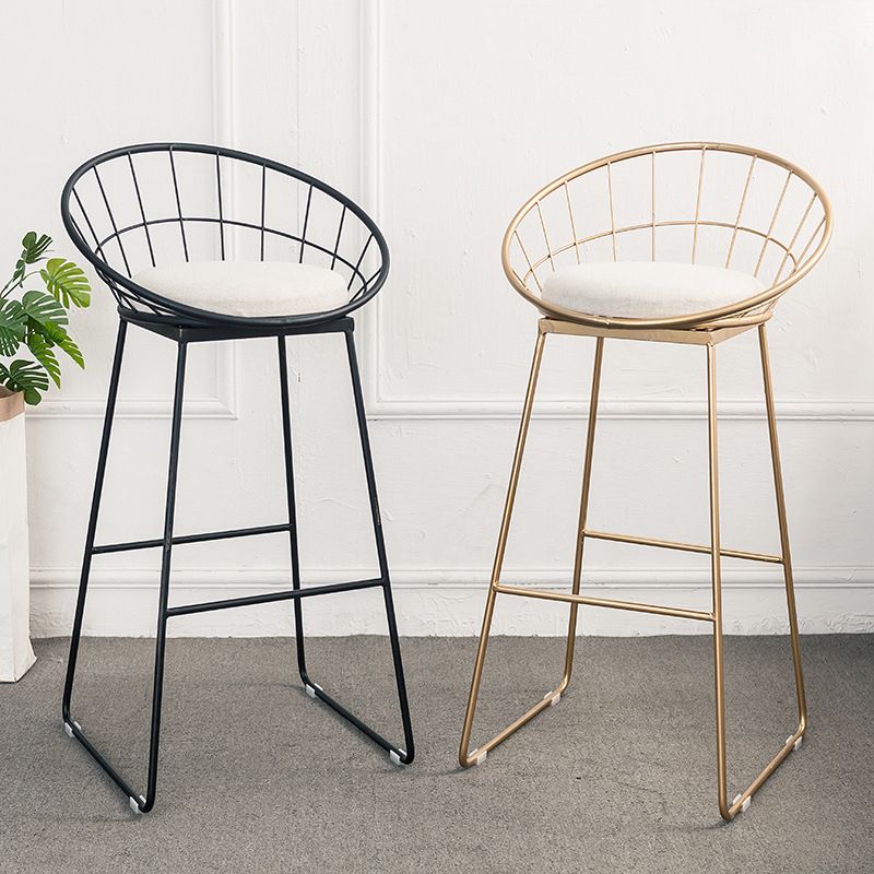 Contemporary Round Bar and Counter Stool Metal Stool with Sled Base Clearhalo 'Bar Furniture' 'Bar Stools' 'bar_stools' 'furn' 'furn_bar_stools' 'Furniture' 'furniture_bar_stools' 'Kitchen & Dining Furniture' 1200x1200_deb718a2-cde7-497f-a488-68654f011841
