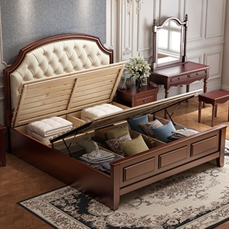 Mid-Century Modern Standard Bed Upholstered Headboard Espresso Panel Bed Clearhalo 'Bedroom Furniture' 'Beds' 'furn' 'furn_beds' 'Furniture' 1200x1200_deb7b185-aaeb-417e-b010-3a6a4c52ada5