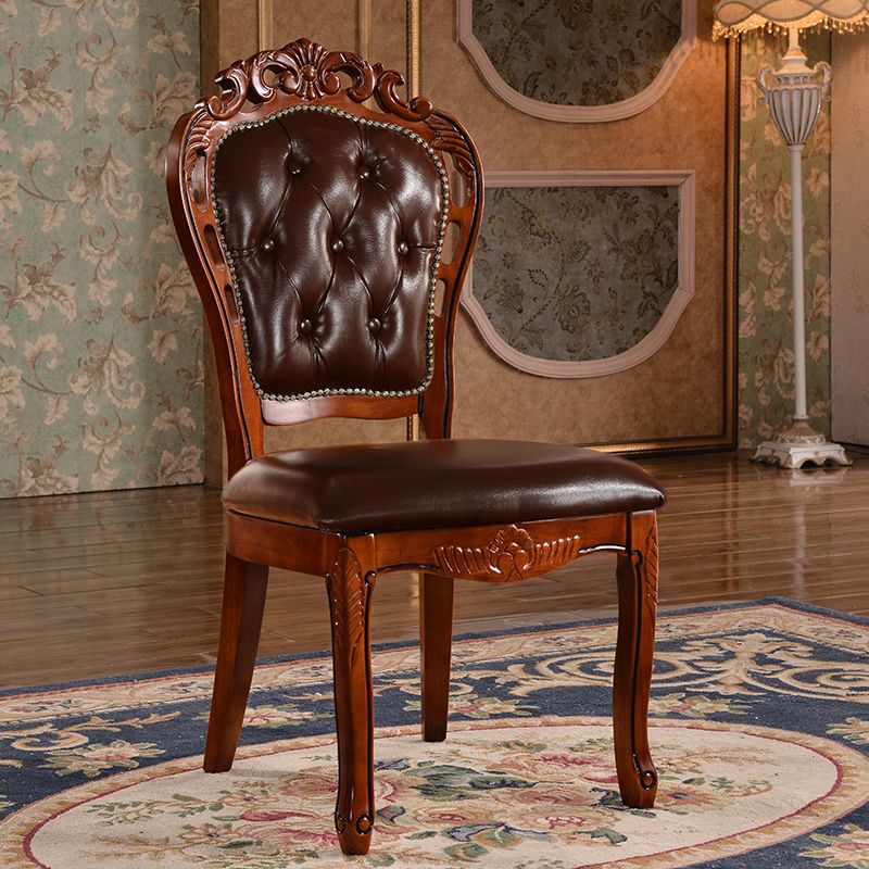 Wood Victorian Style Dining Chair Open Back Dining Side Chair for Home Clearhalo ' kitchen&dining_furn' 'Dining Chairs' 'Dining Tables & Seating' 'dining_chair' 'furn' 'furn_dining_chair' 'Furniture' 'furniture_dining_chair' 'Kitchen & Dining Furniture' 'kitchen' 1200x1200_deb83090-fb9b-4890-b860-cd3db9bb7ff8