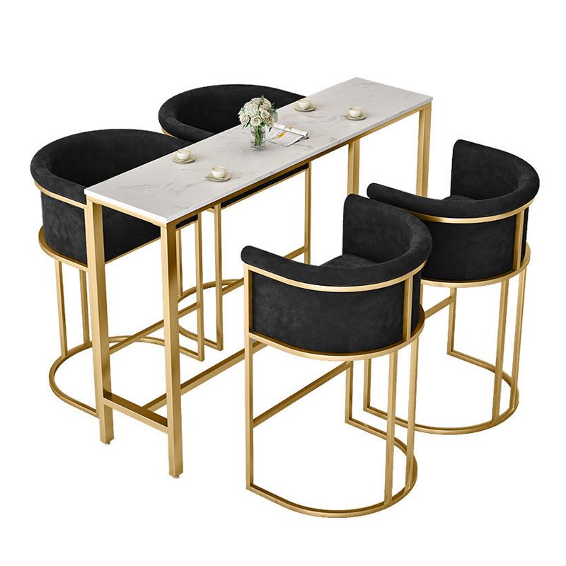 Metal and Marble Rectangular Table, Industrial Style Minimalist Corporate Pantry Bar Table Clearhalo 'Bar Furniture' 'Bar Tables' 'bar_tables' 'furn' 'furn_bar_tables' 'Furniture' 'Kitchen & Dining Furniture' 1200x1200_deb873ec-0c21-40b3-ab16-6cc3bb1e836a
