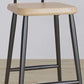 Industrial Square Bar Stool Solid Wood Armless Bar Chair with Metal Legs