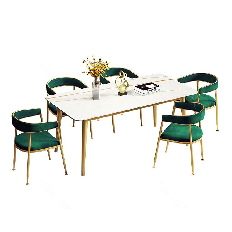 Metal Traditional Luxury Rectangle Indoor Table Sintered Stone Table with 4 Legs Clearhalo ' dining_table' 'Dining Tables & Seating' 'Dining Tables' 'furn' 'furn_dining_table' 'Furniture' 'furniture_dining_table' 'Kitchen & Dining Furniture' 'kitchen&dining_furn' 'kitchen' 'kitchen_dining_table' 1200x1200_deb8b79b-d409-4366-a324-e166a1e3c6ee