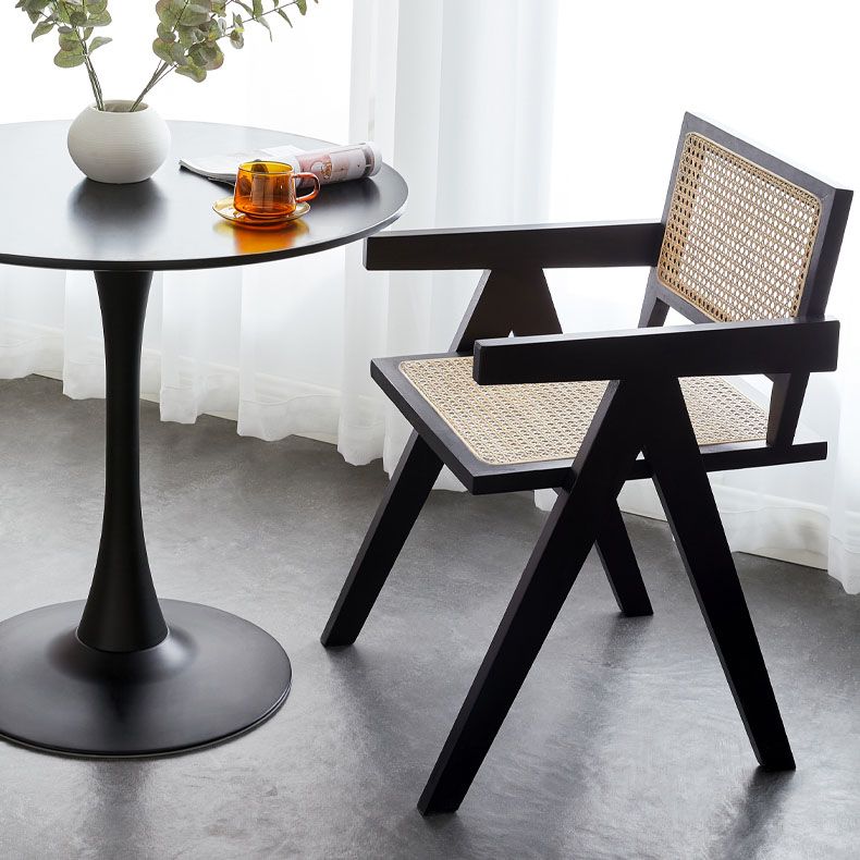 Modern Home Dining Arm Chair Rubberwood Open Back Dining Side Chair Clearhalo 'Dining Chairs' 'Dining Tables & Seating' 'dining_chair' 'furn' 'furn_dining_chair' 'Furniture' 'furniture_dining_chair' 'Kitchen & Dining Furniture' 1200x1200_deb8d0c3-da74-4ccb-8f68-596aaed99e71