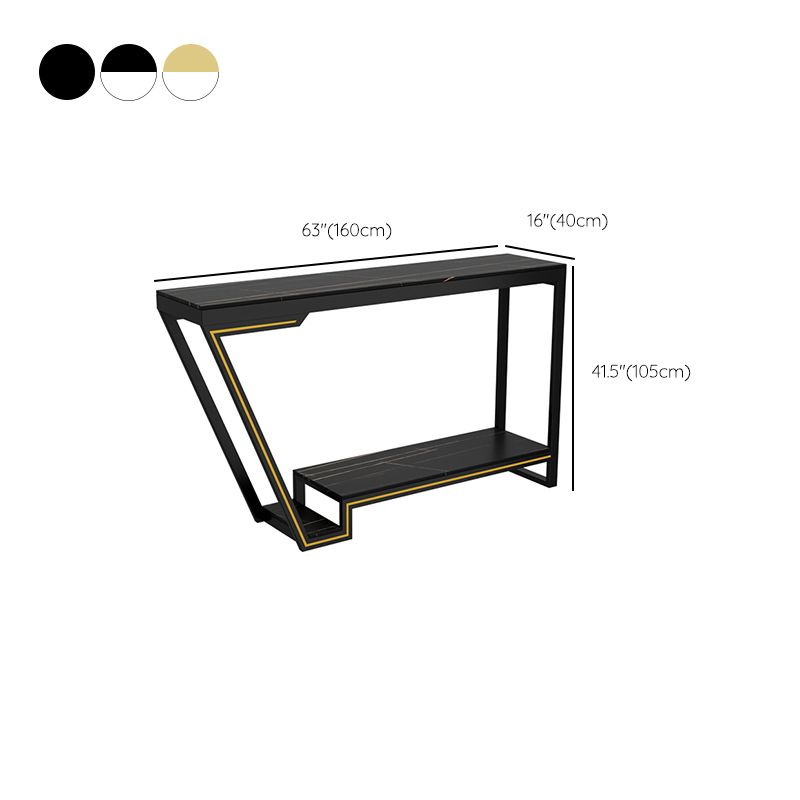 Glam Sintered Stone Bistro Bar Table Rectangle Metal Base Bar Table Clearhalo 'Bar Furniture' 'Bar Tables' 'bar_tables' 'furn' 'furn_bar_tables' 'Furniture' 'Kitchen & Dining Furniture' 1200x1200_deb8fa42-9a39-490d-b939-4b25d20c31db