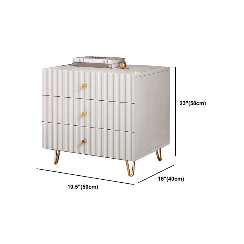 Schubladenspeicherbett Nachttisch Beige Beine enthalten Nachttisch Glam