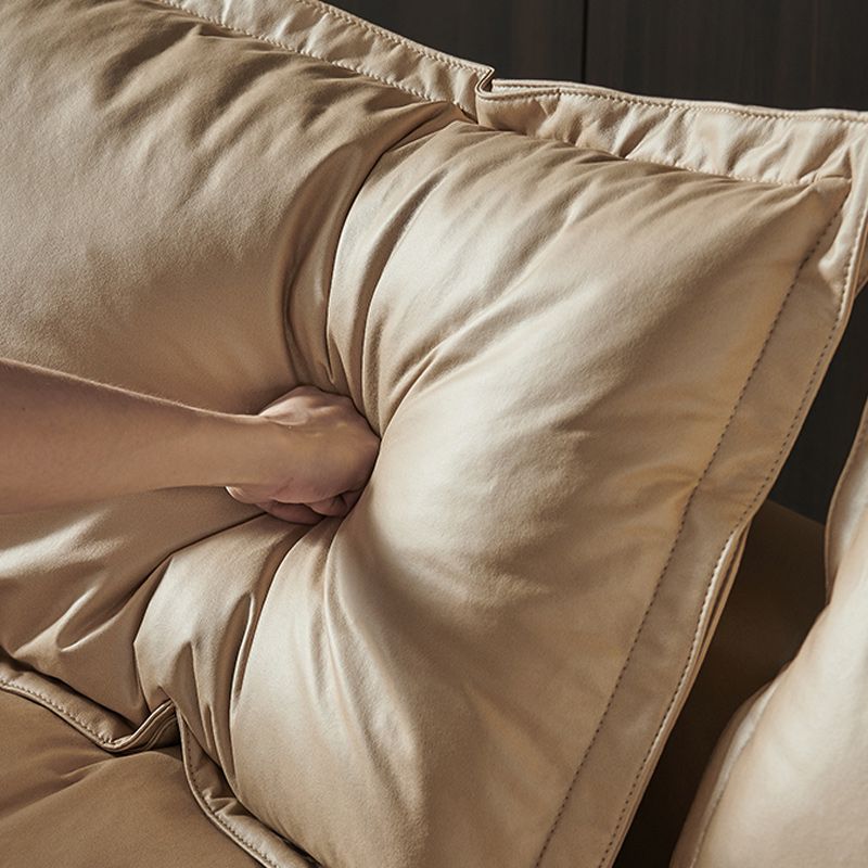 Beach Standard Sofa with Bolster Pillows 33.46"High Fabric Settee with Square Arm, Beige Clearhalo 'furn' 'furn_sofas' 'Furniture' 'furniture_sofas' 'Living Room Furniture' 'Sofa' 'sofas' 1200x1200_debac107-52cc-4411-8d78-31c8215ced7f