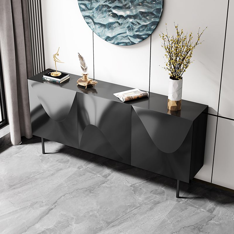 Modern Buffet Table Faux Wood Sideboard Table with Doors for Kitchen Clearhalo 'buffet_sideboard' 'Buffets & Sideboards' 'furn' 'furn_buffet_sideboard' 'Furniture' 'Kitchen & Dining Furniture' 1200x1200_debb052d-ff6e-4294-b822-0ae6444ae91c