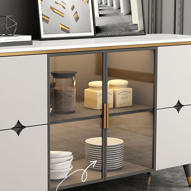 Glam Sideboard Armadio con cassetti tavolo da sideboard beige per cucina