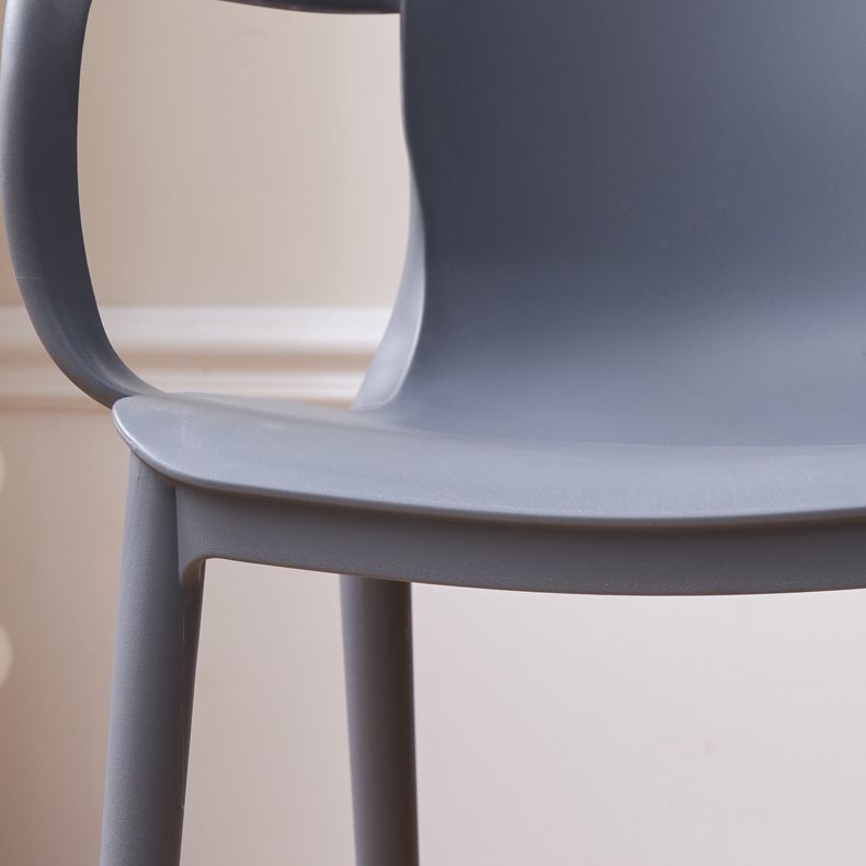 Contemporary Style Chair Metal Solid Back Dining Chair for Indoor