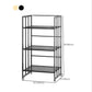 Glam Antique Finish Shelf Bookcase Metal Frame Bookshelf with Rectangular Shelves