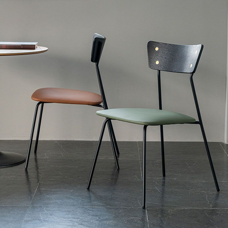 Industrial Style Open Back Side Chair Faux Leather Side Chair Clearhalo 'Dining Chairs' 'Dining Tables & Seating' 'dining_chair' 'furn' 'furn_dining_chair' 'Furniture' 'furniture_dining_chair' 'Kitchen & Dining Furniture' 1200x1200_debcff50-1395-457f-9c60-0686887d8a77