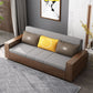 Solid Wood Farmhouse Removable Futon Sofa Bed in Brown with Storage