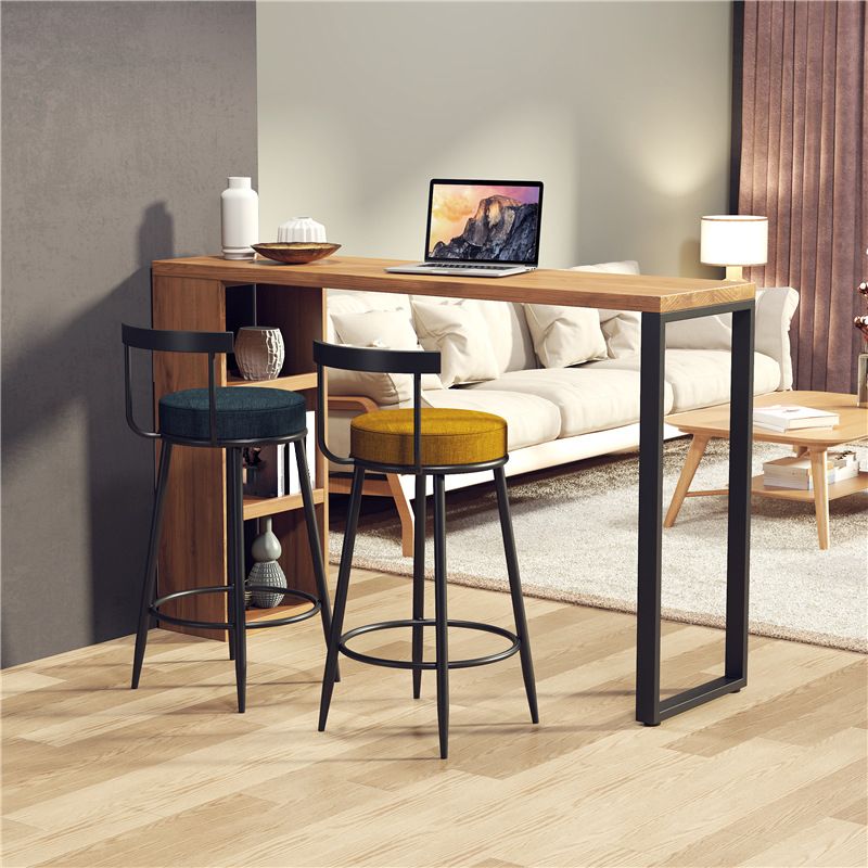 Solid Wood Bistro Table Brown Rectangle Bar Height Pub Table with 3-shelf Clearhalo 'Bar Furniture' 'Bar Tables' 'bar_tables' 'furn' 'furn_bar_tables' 'Furniture' 'Kitchen & Dining Furniture' 1200x1200_debd882f-8f65-45e6-bfd4-fbeafae15092