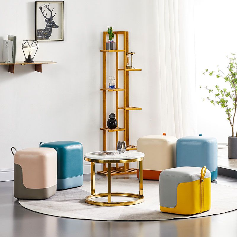 Moderno pouf pouf fade resistente al contrasto di contrasto in finta pelle pouf pouf pouf