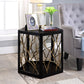 15" Wide Glam Corner Table Solid Wood Gold Accent Side Table