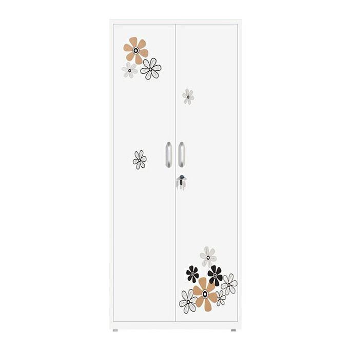 Modern Armoire Steel 2 Doors White Small Wardrobe Armoire with Lock Clearhalo 'Armoires & Wardrobes' 'armoires_wardrobes' 'Bedroom Furniture' 'furn' 'furn_armoires_wardrobes' 'Furniture' 1200x1200_debfe35e-588e-4b57-ae19-f0e0eae48788